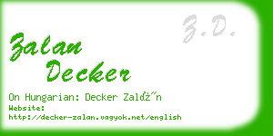 zalan decker business card